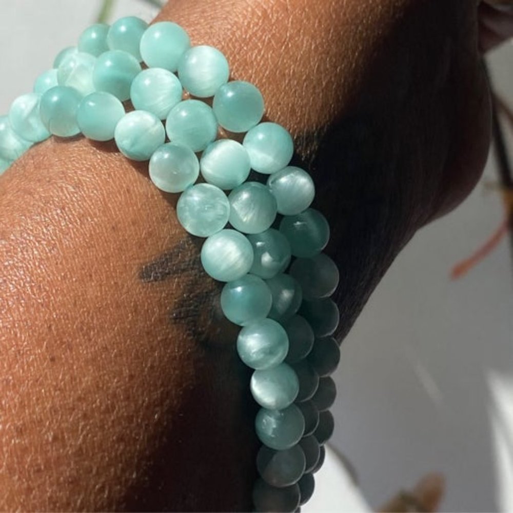 Green Angelite Bracelet (6mm)